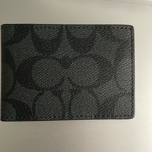 Other - Coach Grey Black Billfold Slim Wallet Brand New 🖤